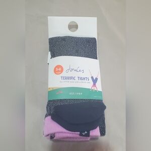 Joules Kids' Tights in Navy Metallic Dot